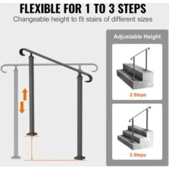 VEVOR Garde-Corps Rampe Escalier Main Courante En Fer Forge Balustrade Rambarde 1-3 Marches Reglable 45 Cm Distance Entre Poteaux 68,5 Cm Hauteur Poteaux 96 Cm Pour Securite Escaliers Jardin Portails 9 VEVOR Garde-Corps Rampe Escalier Main Courante En Fer Forge Balustrade Rambarde 1-3 Marches Reglable 45 Cm Distance Entre Poteaux 68,5 Cm Hauteur Poteaux 96 Cm Pour Securite Escaliers Jardin Portails -Mottetch Boutique 69342819 5