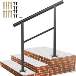 VEVOR Rampe Escalier Main Courante Alu Garde-Corps 75kg 2-3 Marches 91 X 89,5 Cm