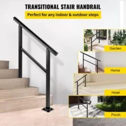 VEVOR Rampe Escalier Main Courante Alu Garde-Corps 75kg 2-3 Marches 91 X 89,5 Cm -Mottetch Boutique 69342982 3