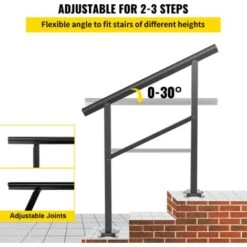 VEVOR Rampe Escalier Main Courante Alu Garde-Corps 75kg 2-3 Marches 91 X 89,5 Cm -Mottetch Boutique 69342982 4