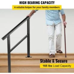 VEVOR Rampe Escalier Main Courante Alu Garde-Corps 75kg 2-3 Marches 91 X 89,5 Cm -Mottetch Boutique 69342982 5