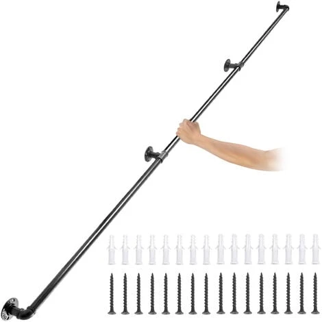 VEVOR Rampe Escalier Murale Main Courante En Acier Carbone Garde-Corps Metal Tube Rambarde Muraux Pour Enfants Personnes Âgees Interieur Exterieur (11ft/3.3m, 0.32CM/200KG) 1 VEVOR Rampe Escalier Murale Main Courante En Acier Carbone Garde-Corps Metal Tube Rambarde Muraux Pour Enfants Personnes Âgees Interieur Exterieur (11ft/3.3m, 0.32CM/200KG)