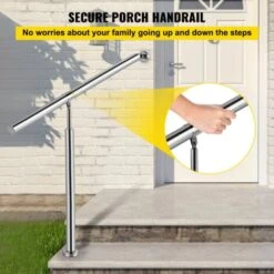 VEVOR Rampe Deescalier Main Courante Pour Escalier Exterieur En Acier Inoxydable Garde-corps Escalier Exterieur Rampe Deescalier Exterieur Porche Jardin Interieur (Acier Inoxydable 304, 1-2 Etapes) -Mottetch Boutique 69343360 3