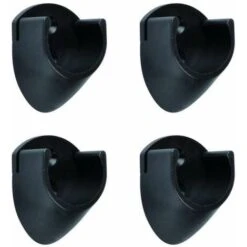 4x Support De Tringle à Visser Rond Diamètre 25mm En Plastique Meuble Penderie Armoire Garde Robe Porte Manteau, Noir