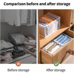 Boîte De Rangement Pour Jeans,4 Pièces Organisateur De Garde-robe,Rangements Boîtes De Jeans,Boîte Séparation Maille Tiroir à Vêtements, Pour Pantalons, Jeans, Pulls,T-Shirt,Pantalon,Chemises -Mottetch Boutique 69692424 5