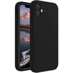 Coque Pour IPhone 11, Silicone [bords Carrés] Et [protection De L'appareil Photo] Coque De Téléphone Améliorée Avec Doublure En Microfibre Douce Anti-rayures, 6,1 Pouces, Noir