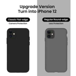 Coque Pour IPhone 11, Silicone [bords Carrés] Et [protection De L'appareil Photo] Coque De Téléphone Améliorée Avec Doublure En Microfibre Douce Anti-rayures, 6,1 Pouces, Noir -Mottetch Boutique 71339739 3