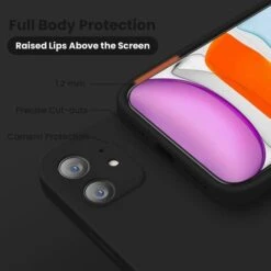 Coque Pour IPhone 11, Silicone [bords Carrés] Et [protection De L'appareil Photo] Coque De Téléphone Améliorée Avec Doublure En Microfibre Douce Anti-rayures, 6,1 Pouces, Noir -Mottetch Boutique 71339739 4