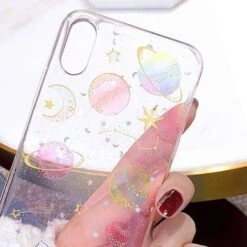Coque Transparente Pour IPhone XR, Motif Scintillant Fait à La Main Avec étoiles De Lune Dorées, Coque Fine En TPU Souple Compatible Avec IPhone XR 6,1 Pouces 7 Coque Transparente Pour IPhone XR, Motif Scintillant Fait à La Main Avec étoiles De Lune Dorées, Coque Fine En TPU Souple Compatible Avec IPhone XR 6,1 Pouces -Mottetch Boutique 71339828 3