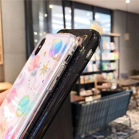 Coque Transparente Pour IPhone XR, Motif Scintillant Fait à La Main Avec étoiles De Lune Dorées, Coque Fine En TPU Souple Compatible Avec IPhone XR 6,1 Pouces 4 Coque Transparente Pour IPhone XR, Motif Scintillant Fait à La Main Avec étoiles De Lune Dorées, Coque Fine En TPU Souple Compatible Avec IPhone XR 6,1 Pouces – Image 4