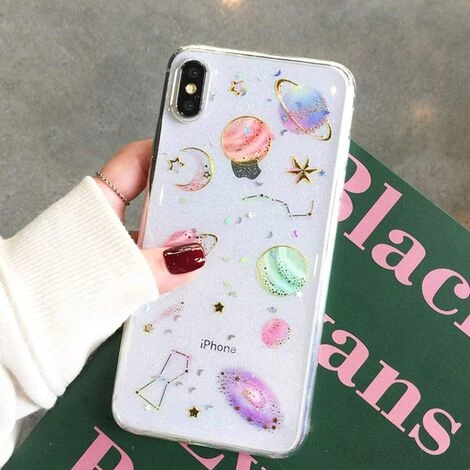 Coque Transparente Pour IPhone XR, Motif Scintillant Fait à La Main Avec étoiles De Lune Dorées, Coque Fine En TPU Souple Compatible Avec IPhone XR 6,1 Pouces 5 Coque Transparente Pour IPhone XR, Motif Scintillant Fait à La Main Avec étoiles De Lune Dorées, Coque Fine En TPU Souple Compatible Avec IPhone XR 6,1 Pouces – Image 5
