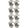 8x Taquet Métal Pour Plateau Tablette Verre Vitre Avec Vis De Réglage Finition Nickelée Support Placard Meuble Etagère Armoire Pince Fixation Réglable épaisseur Tablette 5 - 6mm