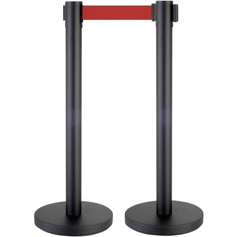 Poteaux De Balisage à Sangle Rétractable Rouge 1 Poteaux De Balisage à Sangle Rétractable Rouge