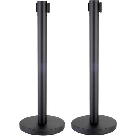 Poteaux De Balisage à Sangle Rétractable Rouge 2 Poteaux De Balisage à Sangle Rétractable Rouge – Image 2