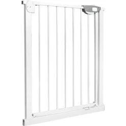 Froadp Barrière De Sécurité Extensible, Barrière De Pression Sans Perçage, Grilles De Porte Barrières Pour Bébé Et Chiens, Porte De Protection D'escalier En Métal Largeur Réglable(Blanc, 75-85cm)