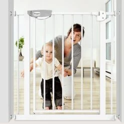 Froadp Barrière De Sécurité Extensible, Barrière De Pression Sans Perçage, Grilles De Porte Barrières Pour Bébé Et Chiens, Porte De Protection D'escalier En Métal Largeur Réglable(Blanc, 75-85cm) -Mottetch Boutique 72872620 5