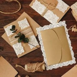 50 Pièces Papier Kraft Enveloppes,Enveloppe De Carte Postale,Creative Rétro Mignon Enveloppe En Forme De Coeur,pour Le Mariage,cadeaux De Fête D'anniversaire (16cmx10.5cm) -Mottetch Boutique 73024891 4