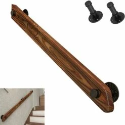 Main Courante Main Courante D'escalier 30cm, Mains Courantes Intérieures En Bois Antidérapantes De Sécurité, Rampes De Terrasse De Lofts De Couloir De Jardin Fixés Au Mur, Tige/ LionKnight