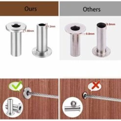 20 Pcs Manchons De Protection En Acier Inoxydable Pour Garde-corps De Câble 1/8 Pouce Poteaux En Bois, Balustrade De Bricolage,——Ephé -Mottetch Boutique 75513177 4