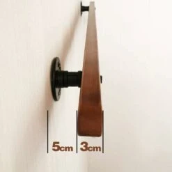 Kit Complet De Main Courante, Main Courante En Bois, Barres De Support De Couloir De Main Courante Antidérapante Pour Loft Intérieur, 2 Bases En Fer Forgé (Size : 50cm),Seuçais -Mottetch Boutique 75528398 4