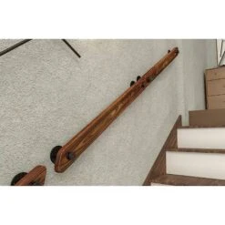Handlauf Treppenhandlauf 30 Cm, Rutschfeste Sicherheitshandläufe Aus Holz Für Den Innenbereich, An Der Wand Befestigte Gartenkorridor-Lofts-Deckgeländer, Stange,13Thirteen -Mottetch Boutique 75591465 5