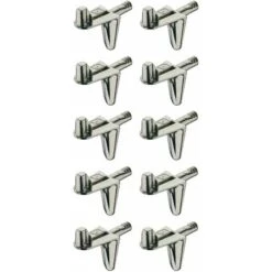 10x Taquet En Alliage Zingué équerre à Encastrer Dans Trou De Perçage Ø3mm Avec 2 Encoches Pour Fonds En Bois Alliage Zingué Meuble Placard Etagère Plateau Armoire Tablette Support Fixation Connecteur