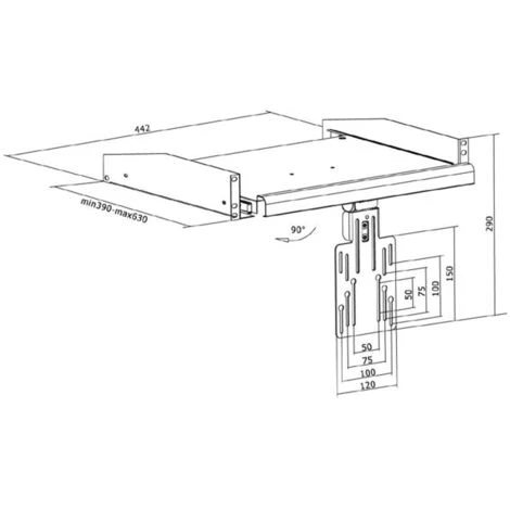Etagère Coulissante Avec Fixation écran Pour Rack Et Baie 19'' 2U 2 Etagère Coulissante Avec Fixation écran Pour Rack Et Baie 19'' 2U – Image 2