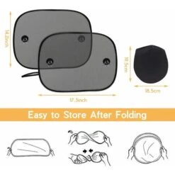 Pare Soleil Voiture Bébé/Enfant, Universelle Pour Pare-Soleil Fenêtre De Voiture , Protection UV/Chaleur Pour Offre Une Protection UV Maximale Pour Bébé, Adultes,Chien (2 Pièces) -Mottetch Boutique 76980886 4