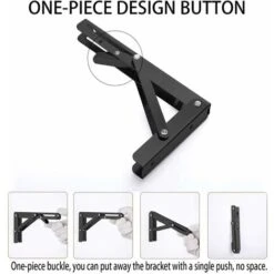 Héloise Lot De 2 Equerre Etagere 300mm, Support Console Pliable, Acier Inoxydable Equerre Rabattable Murale, 60KG/132lbs Porteur 7 Héloise Lot De 2 Equerre Etagere 300mm, Support Console Pliable, Acier Inoxydable Equerre Rabattable Murale, 60KG/132lbs Porteur -Mottetch Boutique 77544061 3