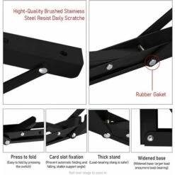 Héloise Lot De 2 Equerre Etagere 300mm, Support Console Pliable, Acier Inoxydable Equerre Rabattable Murale, 60KG/132lbs Porteur 8 Héloise Lot De 2 Equerre Etagere 300mm, Support Console Pliable, Acier Inoxydable Equerre Rabattable Murale, 60KG/132lbs Porteur -Mottetch Boutique 77544061 4