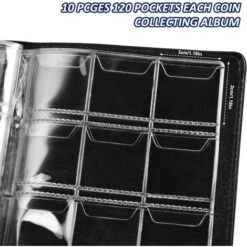 Album Pieces De Monnaie 120 Pochettes, Album De Collection Pieces De Monnaie, Album De Pièces En Cuir, Classeur Pour Monnaie De Différentes Tailles De Petites Aux Moyennes Pièces (Rouge+noir) -Mottetch Boutique 78305863 4