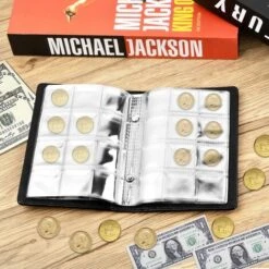 Album Pieces De Monnaie 120 Pochettes, Album De Collection Pieces De Monnaie, Album De Pièces En Cuir, Classeur Pour Monnaie De Différentes Tailles De Petites Aux Moyennes Pièces (Rouge+noir) -Mottetch Boutique 78305863 5