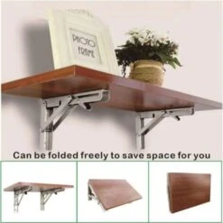 Étagère Murale Pliante De 500 Mm, Support De Pliant En Acier Inoxydable 304 Pour établi, Équerre Pliante Support, Equerre Pour Etagere Murale（2 Pièces), Argenté -Mottetch Boutique 78572880 3