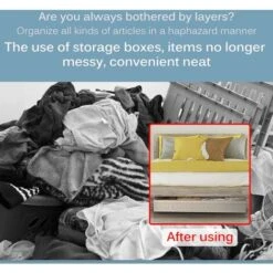 Sacs Pliables Sous Le Lit, 2 Paquets, Grandes Botes De Rangement Sous Le Lit, Sacs De Rangement épais Et Respirants Sous Le Lit Pour Vêtements, Organisateur à Fermeture éclair,Gris Clair -Mottetch Boutique 78766891 5