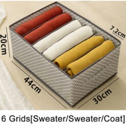 Gros Pull Jeans De Vêtements Botes De Rangement Dortoir Armoire Placard Tiroir Organisateur T-Shirt Pantalon Vêtements Séparation Bote,Big 6 Grids