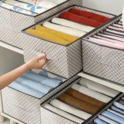 Gros Pull Jeans De Vêtements Botes De Rangement Dortoir Armoire Placard Tiroir Organisateur T-Shirt Pantalon Vêtements Séparation Bote,Big 6 Grids -Mottetch Boutique 78766913 3