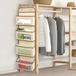 Sac De Rangement Suspendu En Tissu Non Tissé, Sac De Rangement Suspendu Pour Porte Murale Dans Le Salon Chambre à Coucher Cuisine Pour Jouets Cosmétiques Ustensiles De Cuisine,printing32x11x98cm -Mottetch Boutique 78767473 3