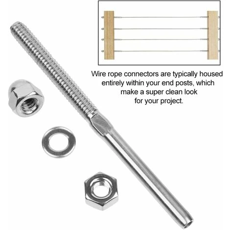 10 Pcs Tendeurs De Câbles Filetés Fendeur Câble Inox Garde Corps Câble Tendu Câble Inox Garde Corps Avec Écrou Joint Pour Systèmes Gréement Garde-Corps 1/8" 3 10 Pcs Tendeurs De Câbles Filetés Fendeur Câble Inox Garde Corps Câble Tendu Câble Inox Garde Corps Avec Écrou Joint Pour Systèmes Gréement Garde-Corps 1/8" – Image 3