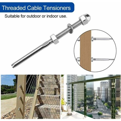 10 Pcs Tendeurs De Câbles Filetés Fendeur Câble Inox Garde Corps Câble Tendu Câble Inox Garde Corps Avec Écrou Joint Pour Systèmes Gréement Garde-Corps 1/8" 4 10 Pcs Tendeurs De Câbles Filetés Fendeur Câble Inox Garde Corps Câble Tendu Câble Inox Garde Corps Avec Écrou Joint Pour Systèmes Gréement Garde-Corps 1/8" – Image 4