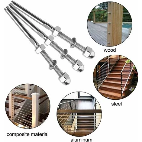 10 Pcs Tendeurs De Câbles Filetés Fendeur Câble Inox Garde Corps Câble Tendu Câble Inox Garde Corps Avec Écrou Joint Pour Systèmes Gréement Garde-Corps 1/8" 5 10 Pcs Tendeurs De Câbles Filetés Fendeur Câble Inox Garde Corps Câble Tendu Câble Inox Garde Corps Avec Écrou Joint Pour Systèmes Gréement Garde-Corps 1/8" – Image 5