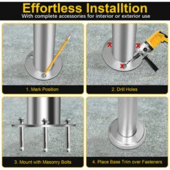 Hengda Rampe D'escalier Main Courante Pour Escalier Extérieu Intérieur Extérieur Entrée Maison Fixation Mur Angle Réglable Matériel Montage Inclu 80cm -Mottetch Boutique 80246795 3