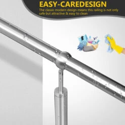 Hengda Rampe D'escalier Main Courante Pour Escalier Extérieu Intérieur Extérieur Entrée Maison Fixation Mur Angle Réglable Matériel Montage Inclu 80cm -Mottetch Boutique 80246795 4