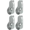 4x Support De Tringle à Visser Ovale Ouvert Avec Tenons Ø5mm Diamètre Intérieur 15mm Finition Nickelée Meuble Penderie Armoire Placard Garde Robe Porte Manteau Veste Vêtement
