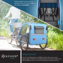 KESSER® Remorque Pour Enfants Remorque De Vélo Sport-RX 2en1 Fonction De Running Remorque De Vélo Pour Enfants + Ceinture De Sécurité 5 Points 360°- Roue Avant Jogger Poussette Vélo , Bleu 9 KESSER® Remorque Pour Enfants Remorque De Vélo Sport-RX 2en1 Fonction De Running Remorque De Vélo Pour Enfants + Ceinture De Sécurité 5 Points 360°- Roue Avant Jogger Poussette Vélo , Bleu -Mottetch Boutique 80429228 5