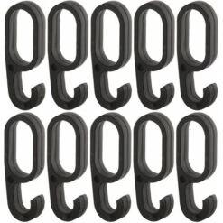 10x Crochet Pour Tringle Ovale 30 X 15mm à Enfiler Sur La Barre Dressing Armoire Entrée Chambre Vêtement Portemanteau Suspension Malin Pratique, En Plastique Noir
