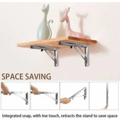 AIDUCHO Étagère Murale Pliante De 600 Mm 2 Pièces, Cadre De Support D'étagère De Garage, Support De Support Pliant En Acier Inoxydable Pour établi, 200KG Porteur (sans Planche De Bois) -Mottetch Boutique 80966486 3