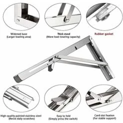 AIDUCHO Étagère Murale Pliante De 600 Mm 2 Pièces, Cadre De Support D'étagère De Garage, Support De Support Pliant En Acier Inoxydable Pour établi, 200KG Porteur (sans Planche De Bois) -Mottetch Boutique 80966486 4