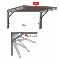 2x Equerre Pliante Longueur D'épaule 300mm En Acier Support étagère Table Bar Console Escamotable Pliable Décoration Multifonction Maison, Noir -Mottetch Boutique 81256253 5