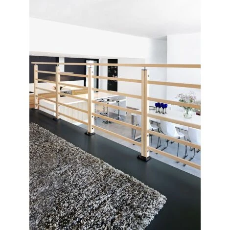 NERO Traverses - Kit Garde-corps 2m Prêt à Poser En Hêtre 2 NERO Traverses - Kit Garde-corps 2m Prêt à Poser En Hêtre – Image 2