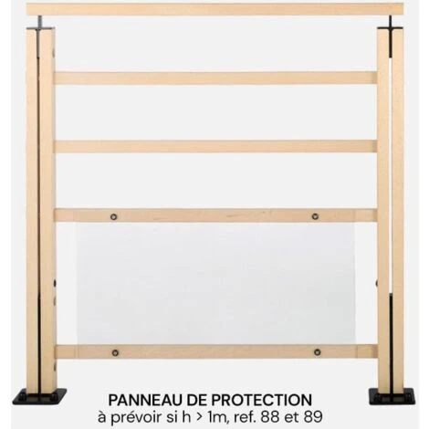 NERO Traverses - Kit Garde-corps 2m Prêt à Poser En Hêtre 4 NERO Traverses - Kit Garde-corps 2m Prêt à Poser En Hêtre – Image 4